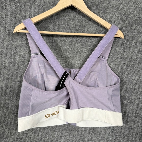Shefit Womens Size 5 Sports Bra Purple White 5 Luxe Ultimate Crossback Zip Up - Picture 4 of 10